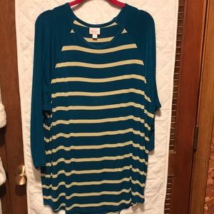 LulaRoe Randy - 2XL - blue and yellow stripe